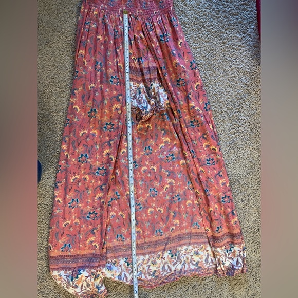 Floral Split front romper with attached shorts and smock halter top. - Picture 11 of 13